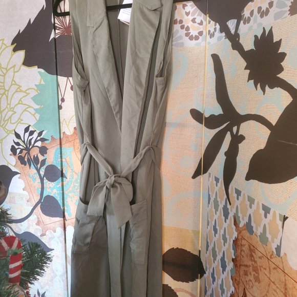 NWT Just Fab Olive Green Duster with Sash - Picture 2 of 8